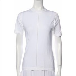 NWOT Ganni white tee with reverse seam and logo detail